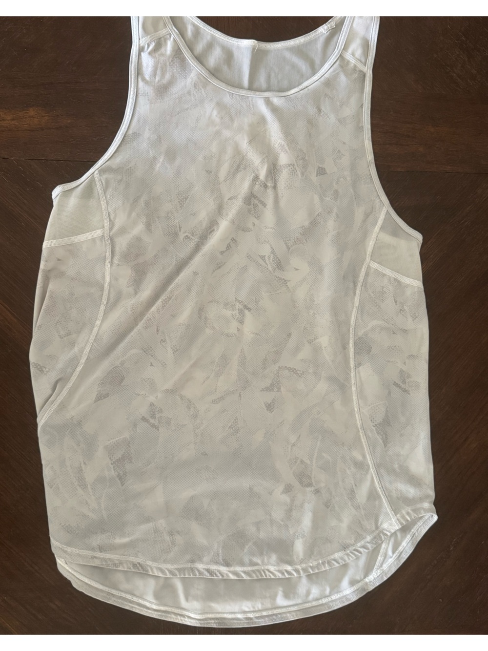 lululemon athletica White Sheer Mesh Athletic Top